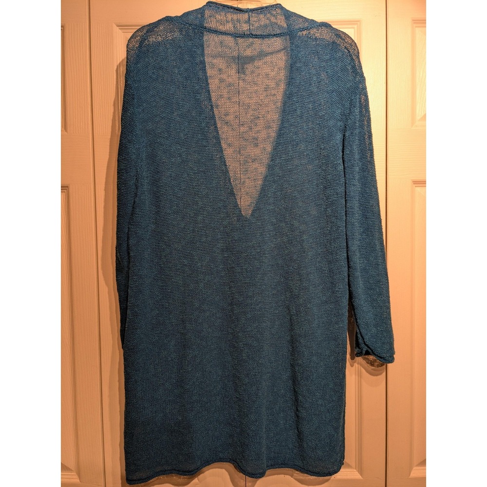 Coldwater Creek Cardigan Sweater Womens XL Linen Blend Open Front Pocket‎ Mesh - Picture 10 of 16